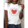 thumbnail image 1 of Women's Valentine's Day Heart & Cupid Arrow Graphic Tee - Casual Gray Crew Neck Short Sleeve Top, Soft , Perfect for Spring & Summer, Valentines Da Tee Tee For Adult, Men, Women, Teen, Teenager, Adol, 1 of 6