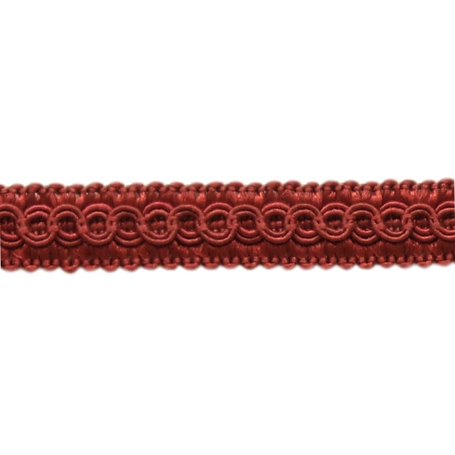 1/2" (1cm) Basic solid Collection Scroll Gimp Braid Trim (Style# 0050SG), Dark Wine Red #E10 (Dark Burgundy Red) 54.6 Yards (164 ft/50m)