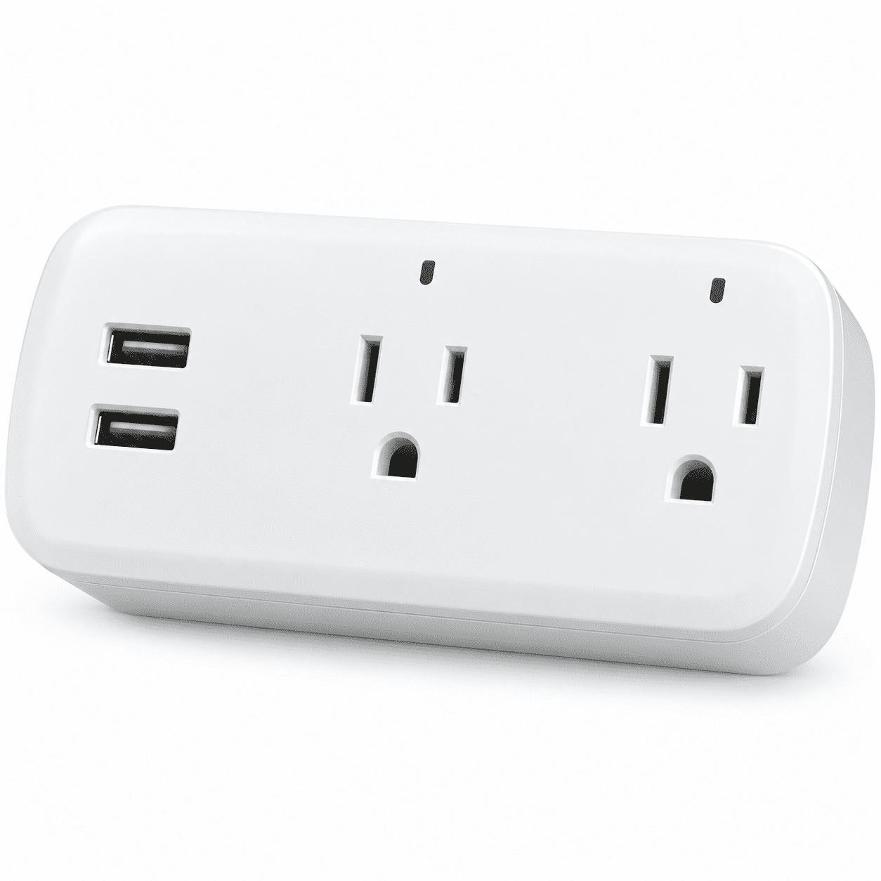 ABCISI WiFi Smart Plug Power Strip, 2 AC Outlets and 2 USB Ports, 16 A 3500 W App Remote Control Outlet with Timer, Alexa and Google Assistant Voice Control, 2.4 GHz, White