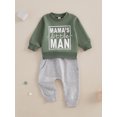 thumbnail image 4 of Loicainy Baby Toddler Boy Spring Fall Clothes Set 3 6 12 18 24 Months 2T 3T Letter Print Long Sleeve Sweatshirt and Elastic Pants 2 Piece Outfits, 4 of 9