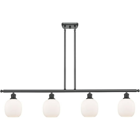 

Matte Black Tone Island Lighting 48 Wide Matte White Glass Steel/Cast Brass/Glass Medium Base LED 4 Light Fixture