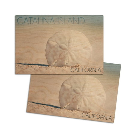 

Catalina Island California Sand Dollar on Beach (4x6 Birch Wood Postcards 2-Pack Stationary Rustic Home Wall Decor)