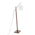 thumbnail image 4 of Arturo Contemporary Floor Lamp in Walnut Wood and White Fabric Shade by LumiSource, 4 of 7