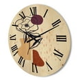 thumbnail image 3 of Designart 'Minimalist Shapes With Ancient Flower I' Modern Wood Wall Clock, 3 of 5