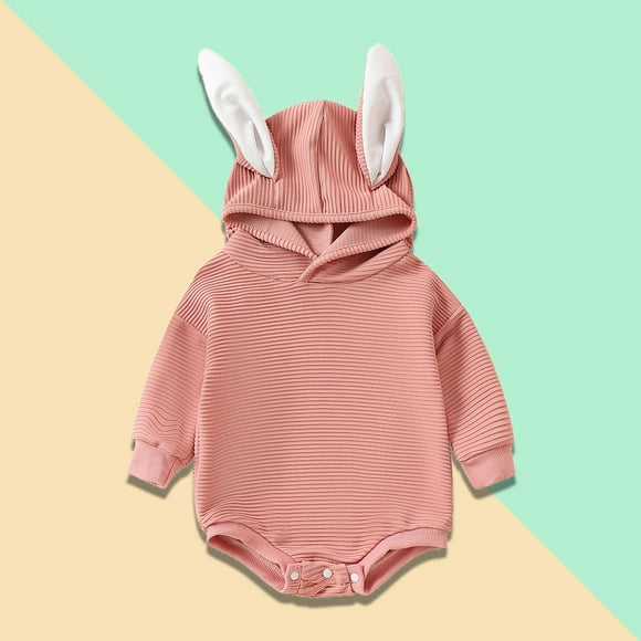Baby Easter Outfit Cute Bunny Ear Hoodie Romper Easter Outfit Toddler Boy 6-12 Months
