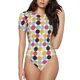 thumbnail image 1 of Balery Polka Dot Body de cuello redondo de manga corta para mujer Tops de manga corta Tops básicos-Medium, 1 of 7