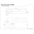 thumbnail image 2 of Kingston Brass CC1180MB 1-1/4" P-Trap without Flange, 12-7/8" Length, 18 Gauge, Matte Black, 2 of 2