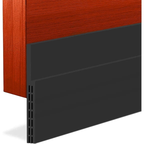 Door Draft Stopper Sweep, 3 Inches Widening Bottom Seal Strip Under Noise Blocker for Interior Doors Insulation and Soundproofing, 3” W x 39” L Black (2019 New Upgrade)