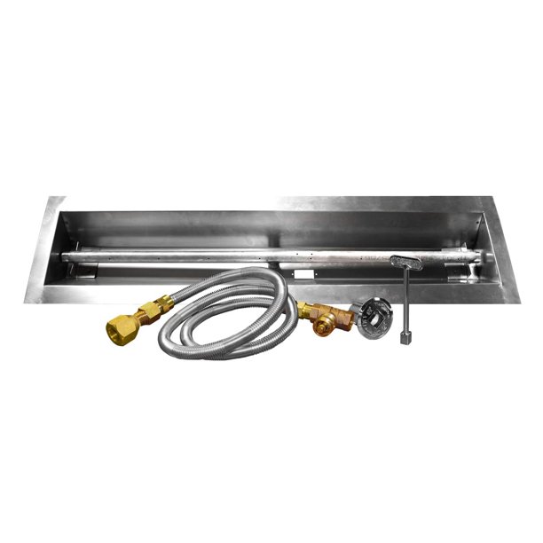 Firegear Match Light Fire Pit Burner Kit, Linear Trough Pan, Natural Gas, 36"