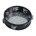 thumbnail image 3 of Almencla Tambourine Musical Instruments Percussion Hand Drum Hand Held Drum Educational Toy with Metal Bells for Concert Family 8inch Sequin, 3 of 8