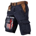 thumbnail image 5 of Homeyce Men's Cargo Shorts Patriotic Graphic American Flag Shorts Distressed Washed We the People Cargo Shorts Outdoor Hiking Fishing Military Golf Shorts,Blue M, 5 of 5