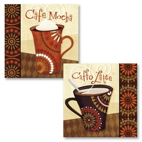 Gango Home Decor Retro Coffee Cup Quote Kitchen Wall Art Five