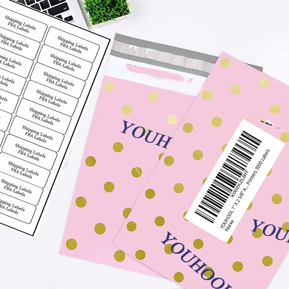 YOUHOOL Address Labels 1 x 2-5/8 for Inkjet Printers Laser Printers 30 per Sheet White Color Printable Mailing Labels Pack of 3000 Labels 