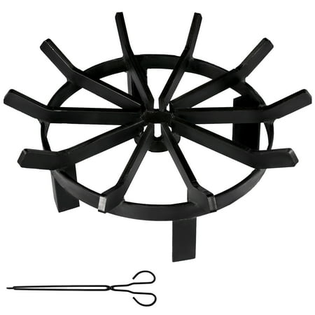 

Wheel Firewood Grate 16-inch Diameter Fire Pit Log Grate With 4-inch High Log Bed Fire Pit Grate Round Steel 3/4-inch Thick Spokes Fire Grate Wheels for Outdoor Campfire hot!