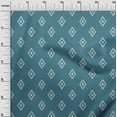 thumbnail image 3 of oneOone Velvet Teal Blue Fabric Geometric With Stripes Sewing Material Print Fabric By The Yard 58 Inch Wide, 3 of 4