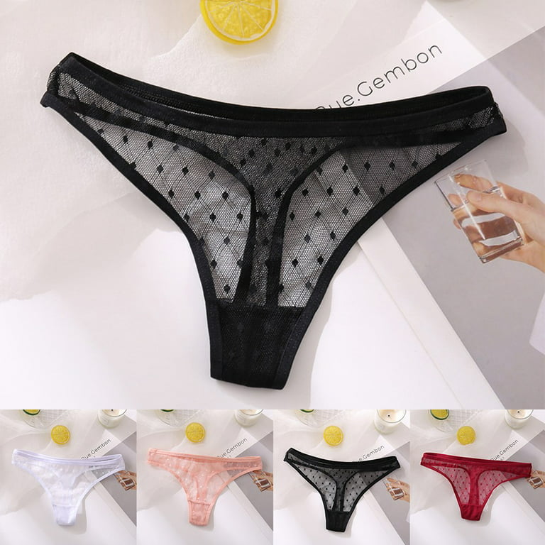 Women Lace Sexy See Through G-strings Briefs Thongs Lingerie Mesh