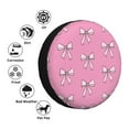 thumbnail image 4 of Haiem Spare Tire Cover , Wheel Cover with Beautiful pink bow printed, Camper Spare Tire Cover Fit for Jeep Wrangler Rv SUV Truck Travel Trailer-14 inch, 4 of 6