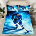 thumbnail image 2 of Manfei Hockey Sport Full Size Sheets,Ball Game Gaming Bed Sheets,White Blue Sheet Sets For Boys Teens,Ultra Soft Home Decor,4 Pieces, 2 of 7