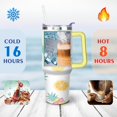 thumbnail image 4 of 40 OZ Pineapple Glass Tumbler Gifts for Women Men Birthday Travel Cup Gifts for Husband Son Dad Insulated Stainless Steel Coffee Mug with Handle, 4 of 7