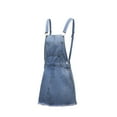 thumbnail image 4 of Robe Salopette Décontractée en Denim pour Femme à Bretelles Ajustables, Courte et Déchirée, 4 of 7