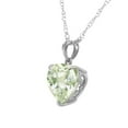thumbnail image 2 of Galaxy Gold 14K Solid Gold 3.1 Carat Natural Green Amethyst Heart-Shaped Pendant Necklace for Women - White Gold Fine Jewelry, 2 of 2