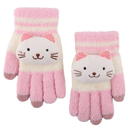 

VEAREAR Women Cute Cartoon Animal Winter Touch Screen Full Finger Thick Warm Gloves
