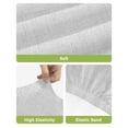thumbnail image 4 of White Burlap Texture Bar Stool Covers Set of 4, Farmhouse Vintage White Stretch Washable Bar Chair Covers with Backs, Removable Pub Counter Height Chair Cover for Kitchen Dining Room Cafe, 4 of 7
