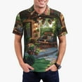thumbnail image 5 of Yiaed Charming Garden PatioPrint Men's Short Sleeve Polo Shirt,Golf Polo for Men Three-Button Golf Shirt Athletic Casual Collared T-Shirt- Large, 5 of 7