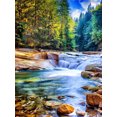 thumbnail image 3 of Pintura personalizada por números DIY, paisaje de montaña y cascada, pintura acrílica sobre lienzo para decoración del hogar, 40 x 50 cm, 3 of 5