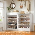 thumbnail image 2 of Homieasy 10-Tier Shoe Cabinet with 2 Drawers, 65cm Width Freestanding Closet Organizer with Adjustable Storage Shelves & Side Hooks –for Entryway, Bedroom, Living Room,White, 2 of 8