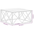 thumbnail image 4 of vidaXL Table Basse Argent Acier Inoxydable et Verre Trempé, 4 of 5