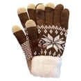 thumbnail image 1 of Knitted Cold Proof Plush Thickened Christmas Gloves, 1 of 3
