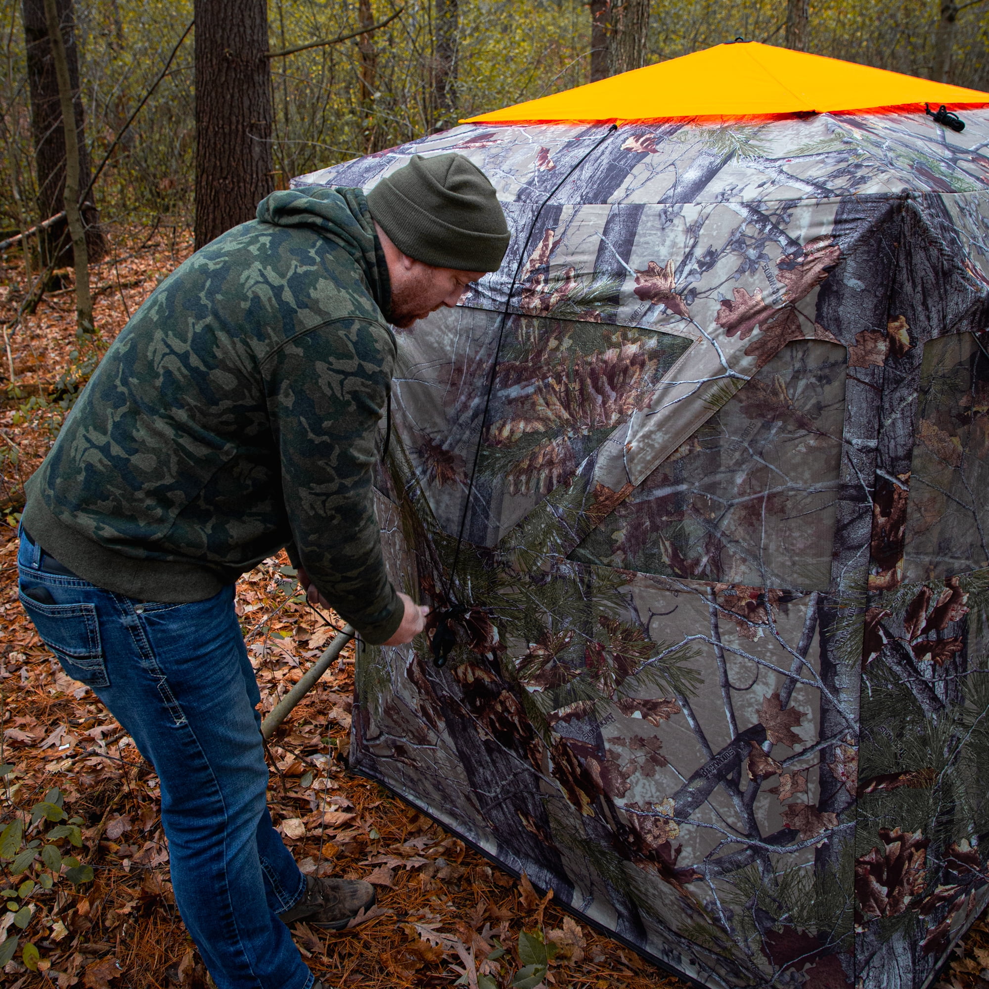 Barronett Blinds® 4-Sided Blaze Orange Safety Cap, For Use With 4-Sided Hunting Blinds, Safety During Hunting, Attaches Quickly and Easily, Blaze Orange, BA706