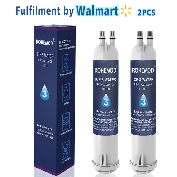 Pureline 3-Pack Replacement Refrigerator Water Filter - Compatible With Everydrop Filter 3, EDR3RXD1