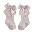 thumbnail image 3 of Esho Baby Girls Cotton Long Socks, Toddler Girl Big Bow Knee High Socks Leggings, 0-1T, 1-3T, 3 of 6