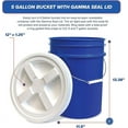 thumbnail image 3 of 5 Gallon Bucket with Gamma Seal Screw on Airtight Lid, Food Grade Storage, Premium HPDE Plastic, BPA Free, Durable 90 Mil All Purpose Pail, Made in USA (3 Count), Blue, 3 of 10