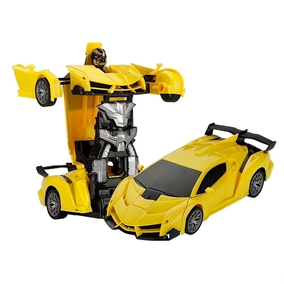 Remote Control Transforming Car for Kids with LED Lights,2.4Ghz 1:18 Remote Control Car Transforming Robot,360°Rotation,One-Button Deformation Transform RC Car Toys,Gifts Toys for Boys 3-12