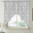 thumbnail image 2 of Grey Spring Floral Swag Curtains for Kitchen/Bedroom/Living Room, Farmhouse Flowers Elegant Pastoral Scalloped Curtains 63 Inch Long, Window Swag Topper Curtains Valances 2 Panels Set 36"x63", 2 of 8