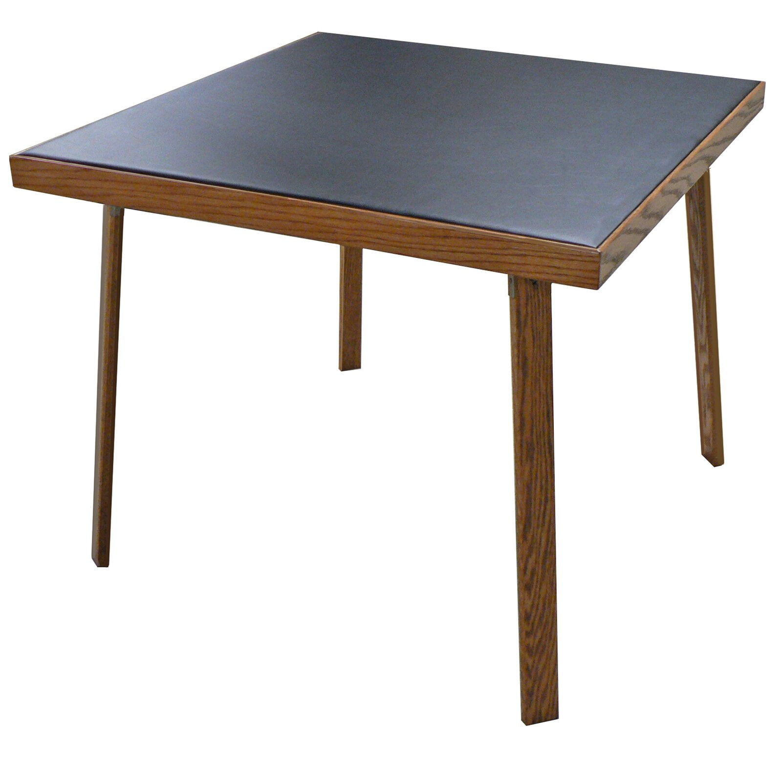 35" 4 Player Oak Card Table, Playing Surface Material (Red Vinyl