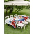 thumbnail image 4 of Outdoor Tablecloth with Umbrella Hole for Patio/Picnic/Party/Camping, 4th of July Floral Waterproof Table Cloth Rectangle Table Cover Washable, Blue Red Independence Day Stars (60"x 120"), 4 of 9