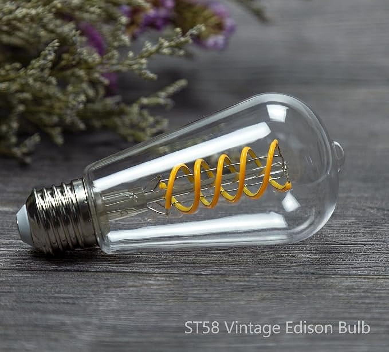 Austin Coast 16-Pack ST58 LED Bulbs, 6W (60W Equivalent), Warm White 2700K, E26 Base, Dimmable, Spiral Filament, Shatterproof