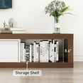 thumbnail image 3 of ChVans Extendable TV Stand for 85/100/120 inch TV, 82"-110" Wood Reversible TV Media Console with 3 Drawers, Modern Entertainment Center for Living Room,Bedroom, White-Walnut, 3 of 6