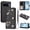 Black, variant on ELEHOLD Shock-Absorbent 3D Bling Diamond Pearl Decoration PU Leather Wallet Cell Phone Case with Wrist Strap for Google Pixel 10 /10 Pro, Purple