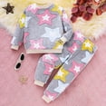 thumbnail image 3 of Owordtank Toddler Girls Clothes 2Pcs Cute Printed Pullover Sweatshirts and Pant Fall Winter Outfit Tracksuits, 3 of 7