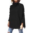 thumbnail image 1 of Suéter de cuello alto para mujer, jersey de manga larga grueso, jersey de punto de cuello alto, jersey de invierno (XXL), 1 of 3