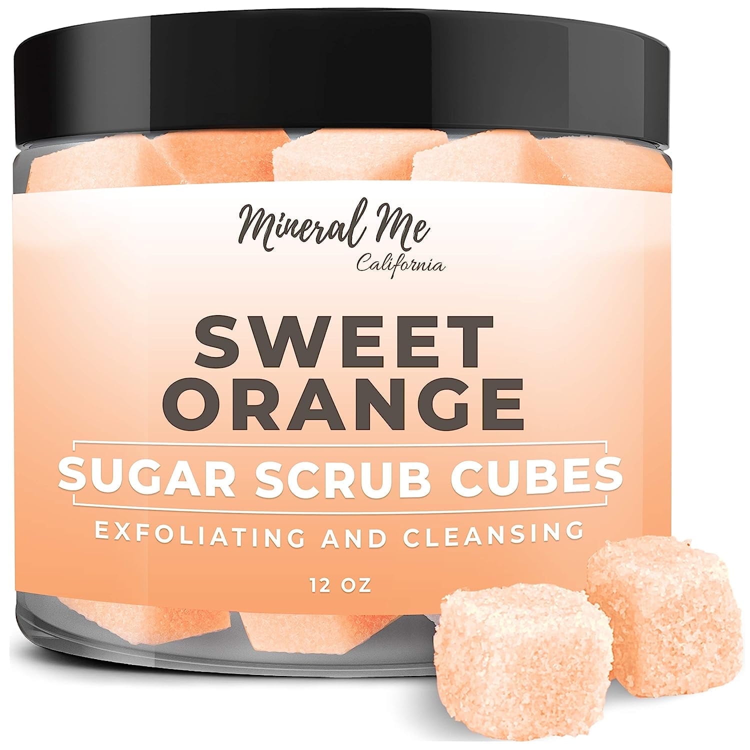 Mineral Me California SWEET ORANGE Sugar Scrub Cubes W/Mango & Shea Butter for All Skin Types