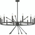 thumbnail image 5 of Vanity Art 22 Candle Style Light Wagon Wheel Chandelier Light Fixture | Modern Hanging Ceiling Lights Fixtures for Dining Room Living Room Bed Room, Kitchen, Classic Black, SJS90922BK, 5 of 7