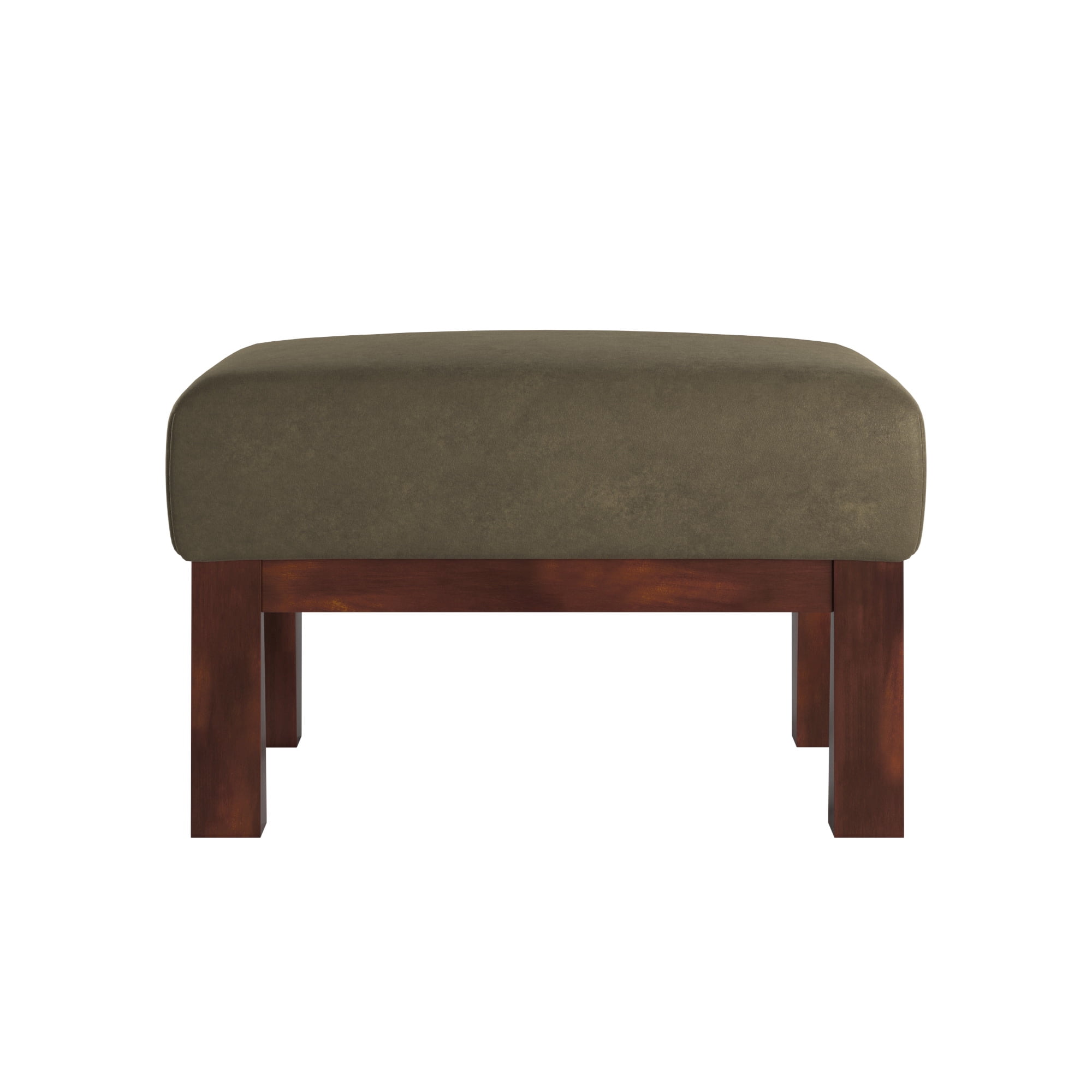 Weston Home Warner Rectangular Mircrofiber Ottoman, Olive