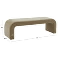 thumbnail image 3 of SAFAVIEH Couture Caralynn Solid Velvet Modern Bench, Light Brown, 3 of 6