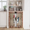 thumbnail image 6 of Farmhouse Roosters Tier Curtains 54 Inch Length, Vintage Farm Chicken Pink Leaves Cafe Short Curtains for Bathroom Over Sink, Small Kitchen Curtain Light Filtering Tiered Drapes 2 Panels 27.5"Wx54"L, 6 of 8